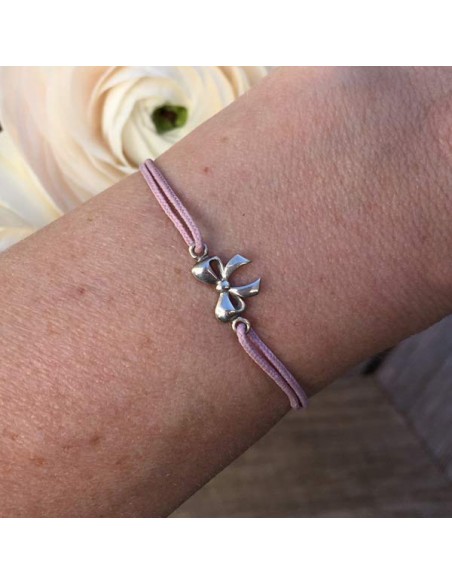 Cord bracelet silver 925 small knot