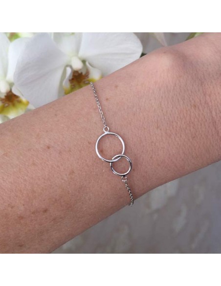Chain bracelet silver 925 two thin rings