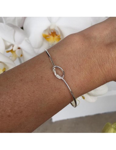 Knot thin bangle bracelet silver 925