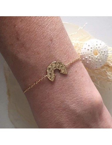 Chain bracelet gold plated hammered open target