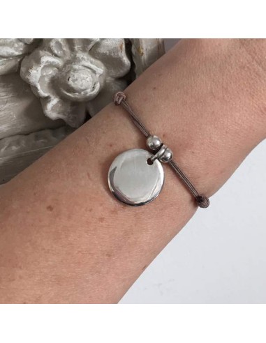 Cord bracelet silver 925 medal with beads