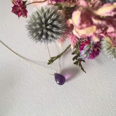 Faceted amethyst drop cord necklace