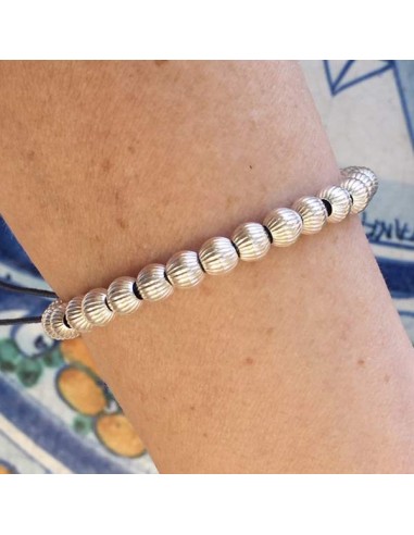 Elise bracelet silver 925 big ridge beads