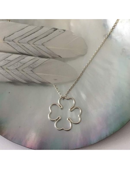  Thin clover chain necklace silver 925