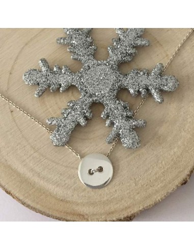Small button chain necklace silver 925