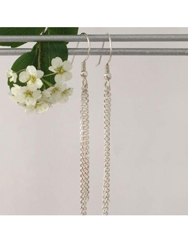 Triple chain earrings silver 925