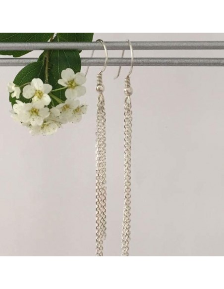 Triple chain earrings silver 925