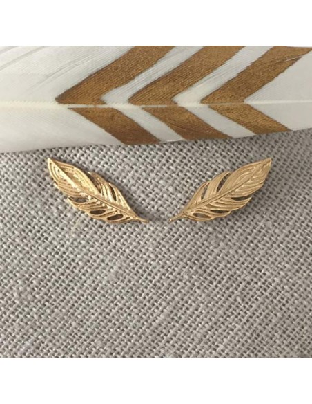 Feathers earcuffs gold plated