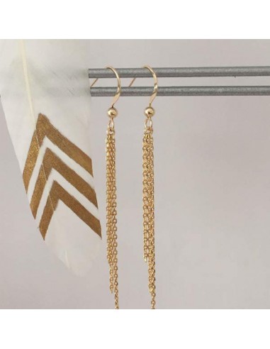 Triple chain earrings gold plated