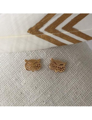 Small owles earrings gold plated