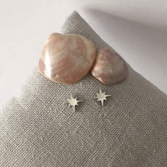 Small stars 6 branches earrings silver 925