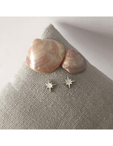 Small stars 6 branches earrings silver 925