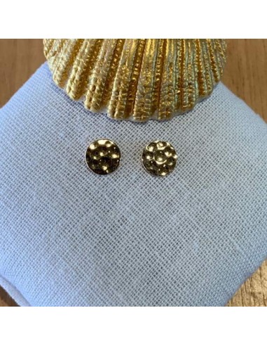 Small hammered pastilles earrings gold plated