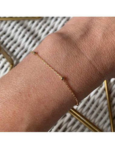 Bracelet chaine plaqué or mini perles intercalées