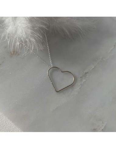 Thin heart chain necklace silver 925