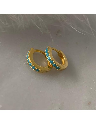 Silver gilt small turquoise hoop...