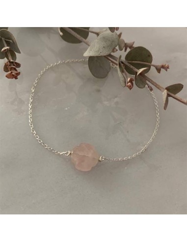 Silver 925 small faceted pink quartz...