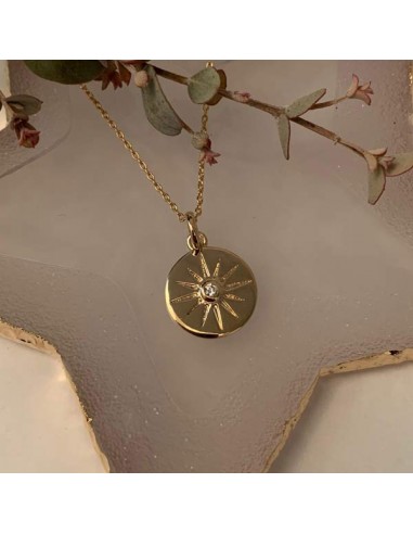 Gold plated medal star zircon chain...