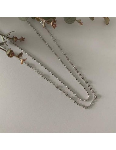 Silver 925 two rows chain necklace