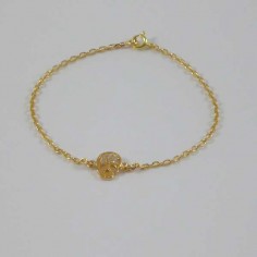 Bracelet chaine anneau coeur plaqué or