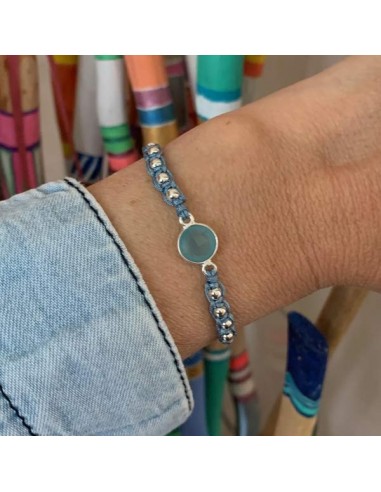 Cord bracelet macrame with blue...