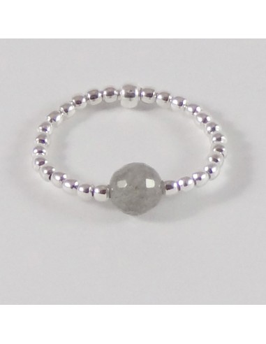 Silver 925 labradorite small beads ring