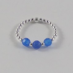 Silver 925 three blue agate...