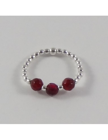 Silver 925 three red agate small...