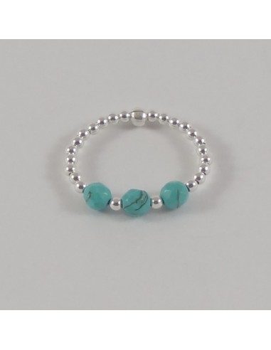 Silver 925 three turquoise small...