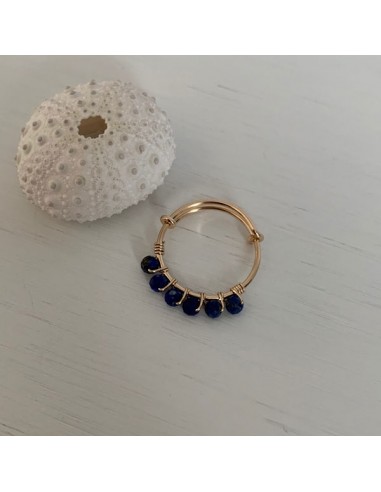 Gold filled thin ring with lapis lazuli