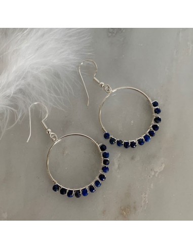 Silver 925 ring earrings with lapis...