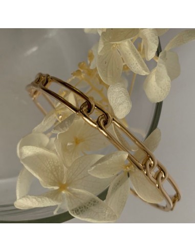 Gold plated links bangle bracelet