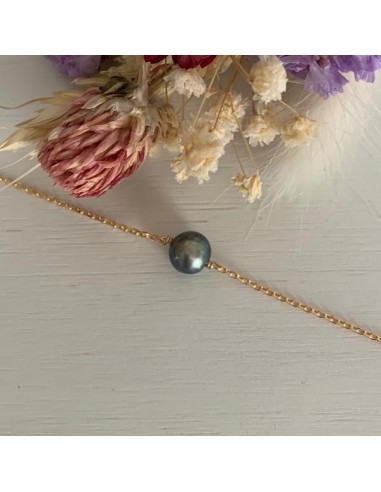 Gold plated grey freshwater pearl...