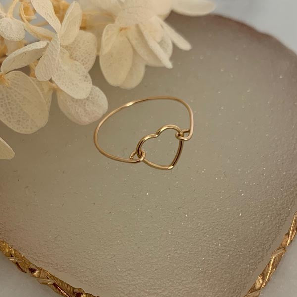 Thin gold filled heart ring