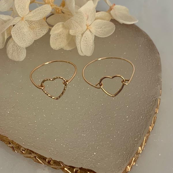 Thin gold filled heart ring