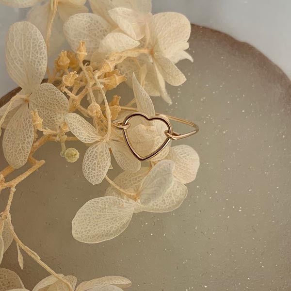 Thin gold filled heart ring