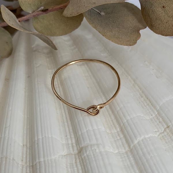 Thin gold filled knot ring