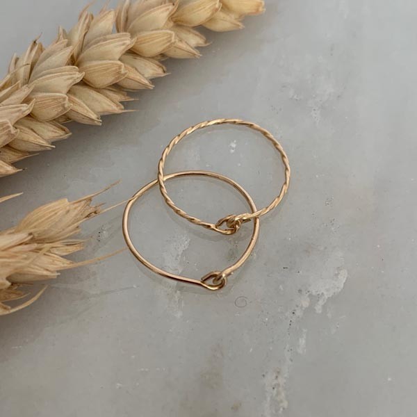 Thin gold filled knot ring