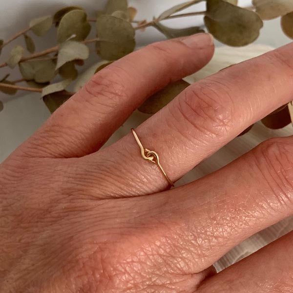 Thin gold filled knot ring