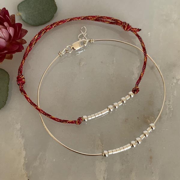 Silver Love cord bracelet