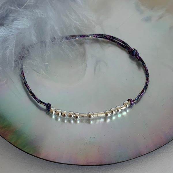 Hope silver cord bracelet