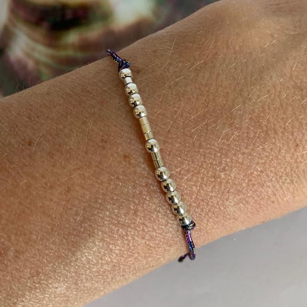 Hope silver cord bracelet