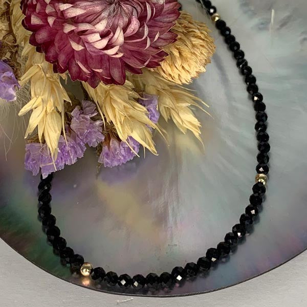 Gold plated onyx necklace 