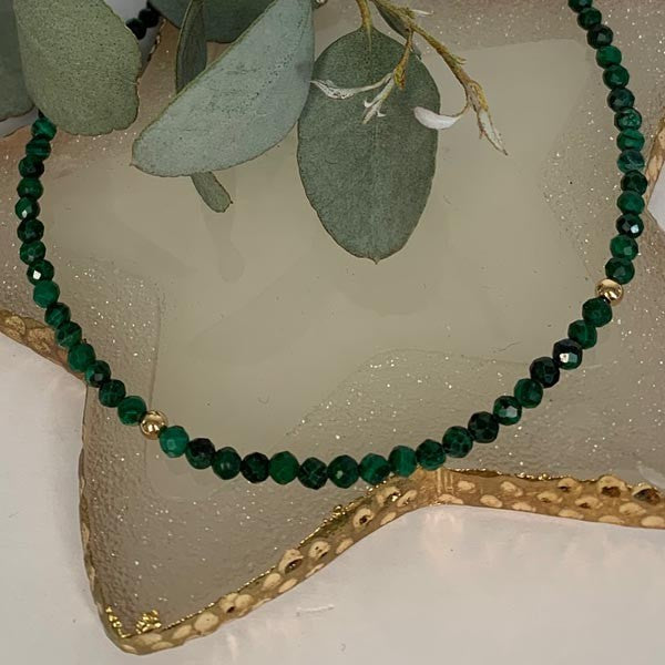 Malachite gold plated necklace 