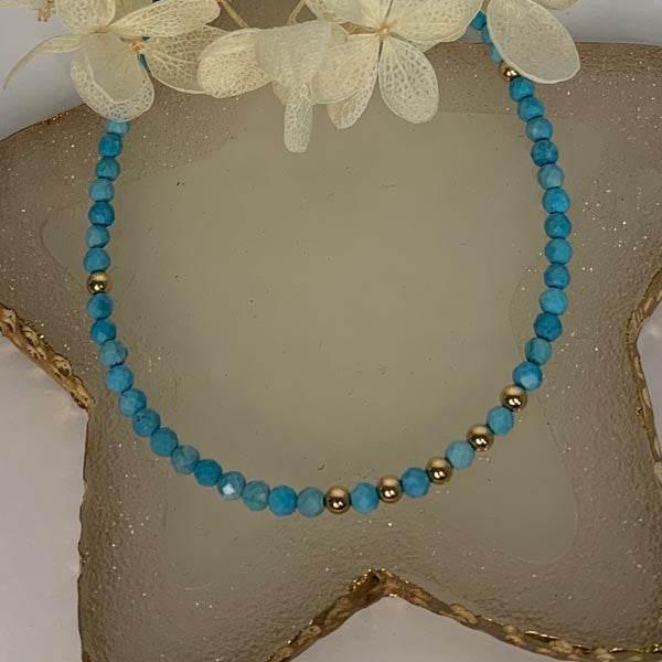 Gold plated turquoise necklace 