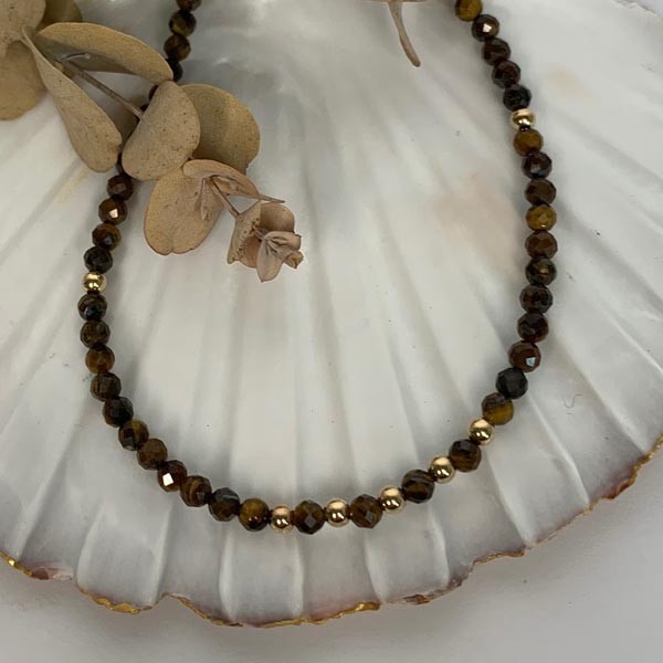 Tiger's Eye Gold Plated Necklace 