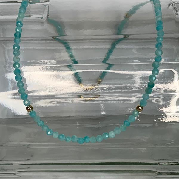 Amazonite gold plated necklace 