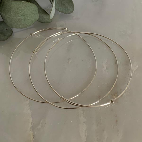 Bracelet 3 fine silver bangles