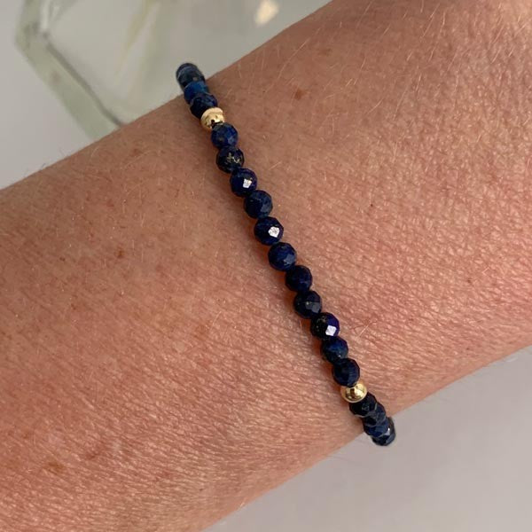 Gold plated lapis lazuli bracelet 