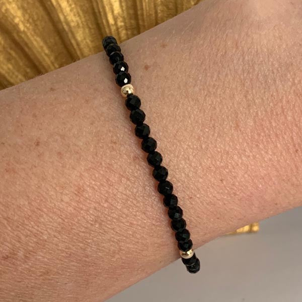 Gold plated onyx bracelet 